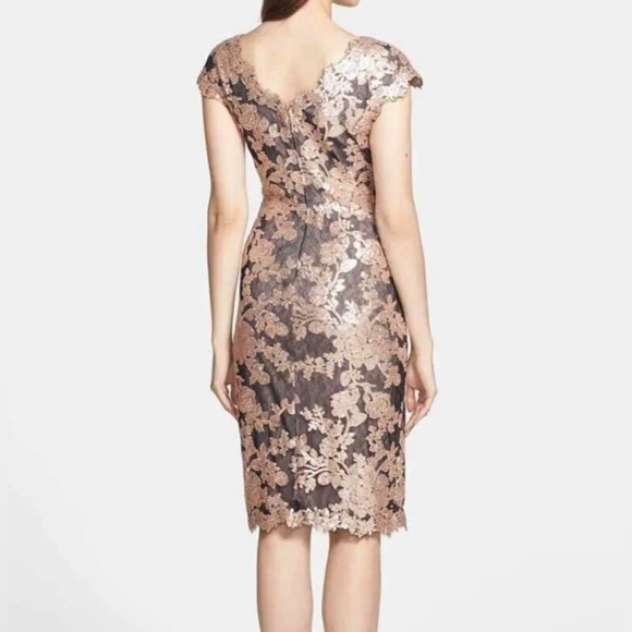 TADASHI SHOJI Cap Sleeve Sheath Dress Antique Pink 8 - Picture 3 of 12